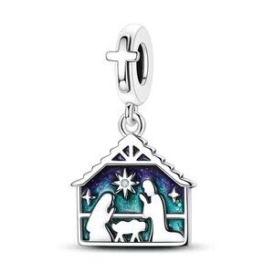 Christmas Nativity Oh Holy Night  Necklace or Bracelet Charm NEW